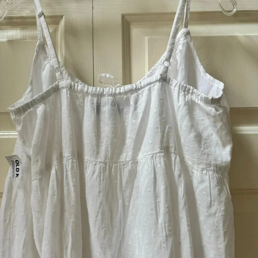 NWT Old Navy Tiered Clip Dot Summer Cami Mini Dress Pockets Women’s size Small - Picture 9 of 14